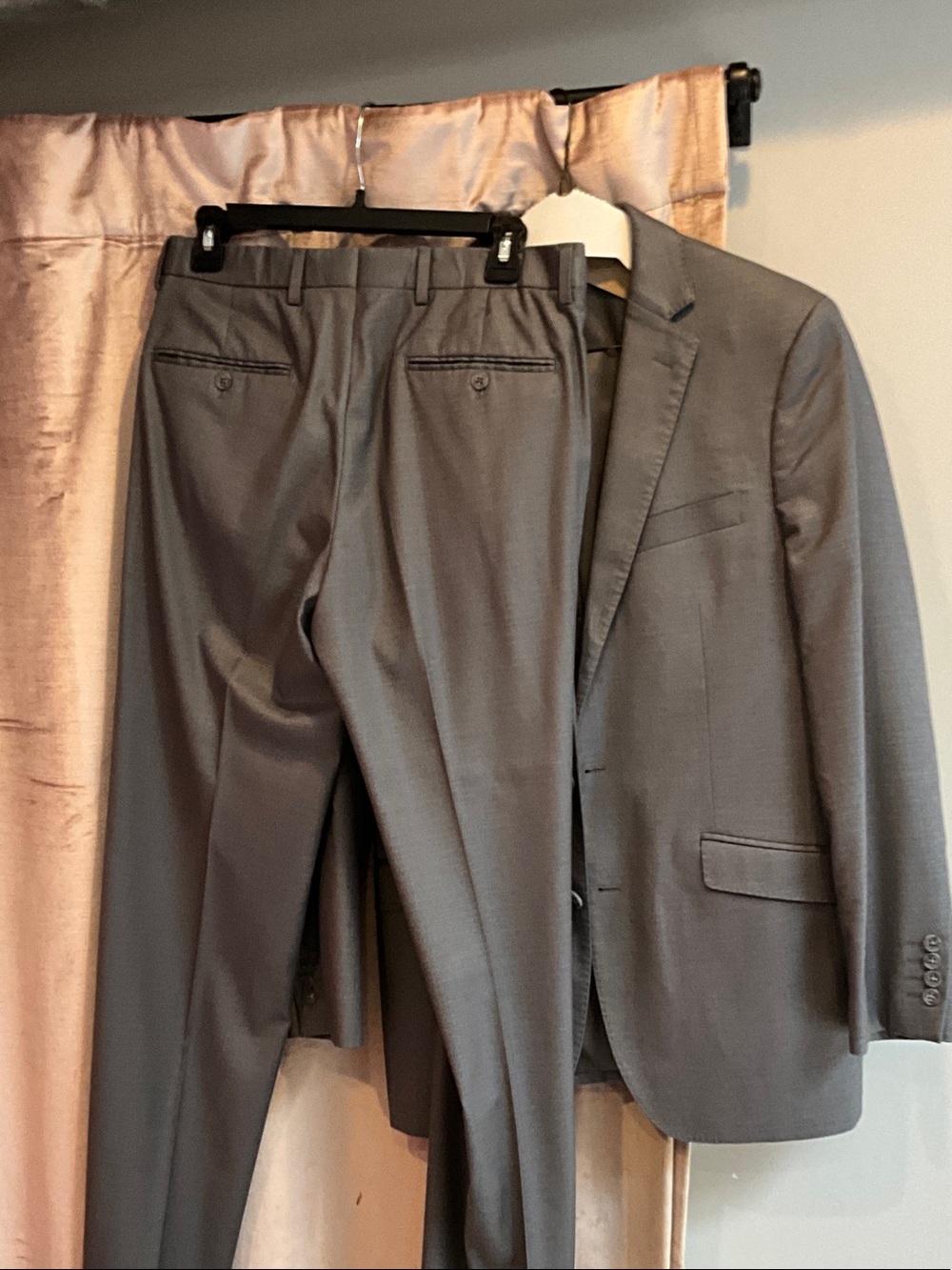 Men's Two-Piece Gray Suit Jacket & Trousers